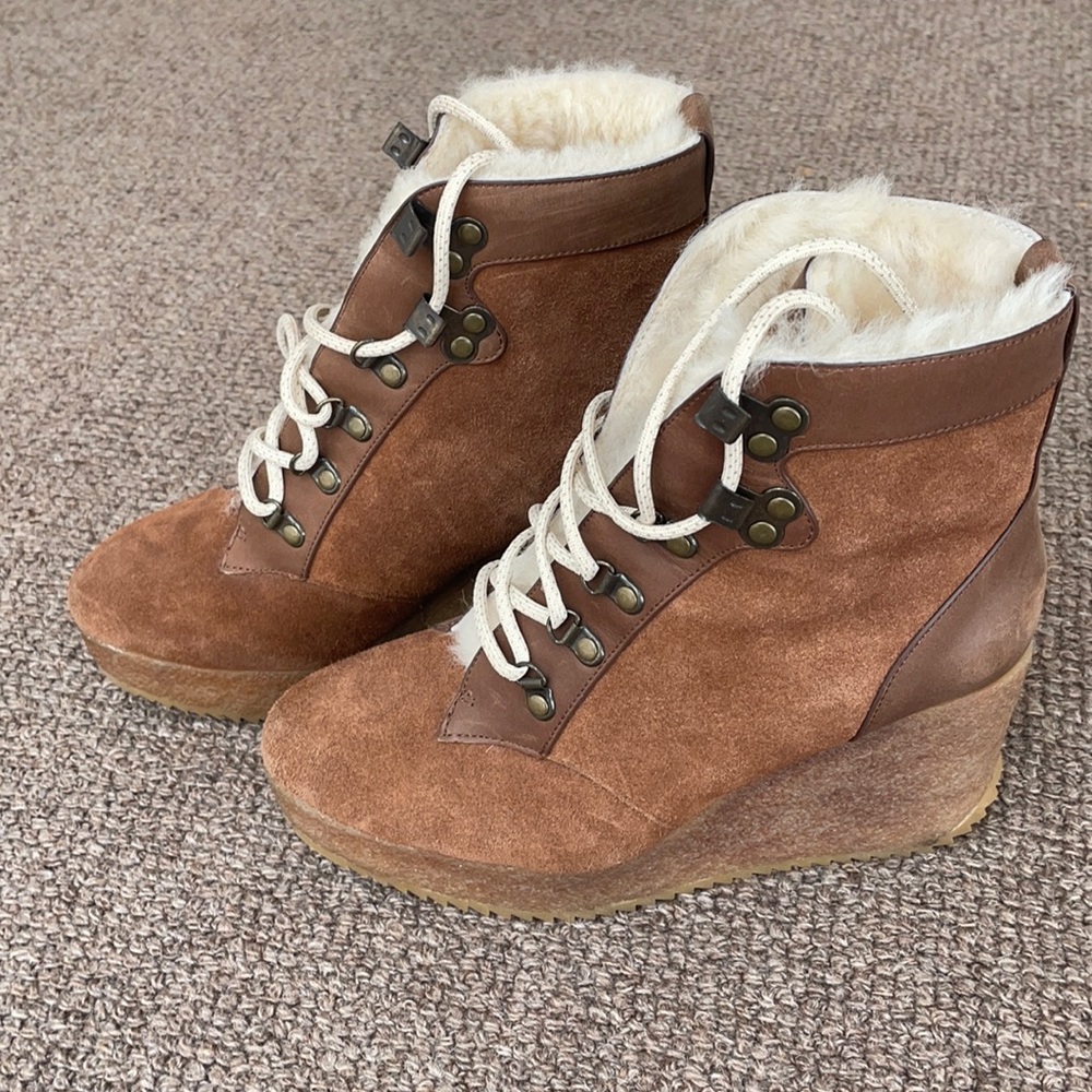 Joie fur lined wedge boots